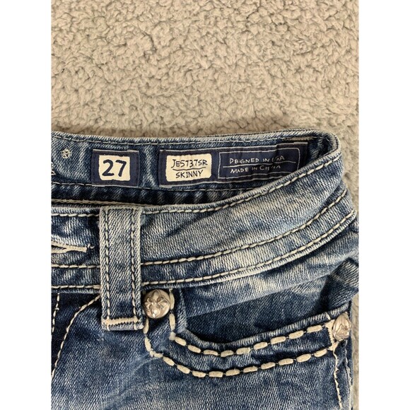 Miss Me Skinny Jeans 27 JE5757SR VTG 36D 31 Inseam Embellished Sequin - Picture 3 of 15